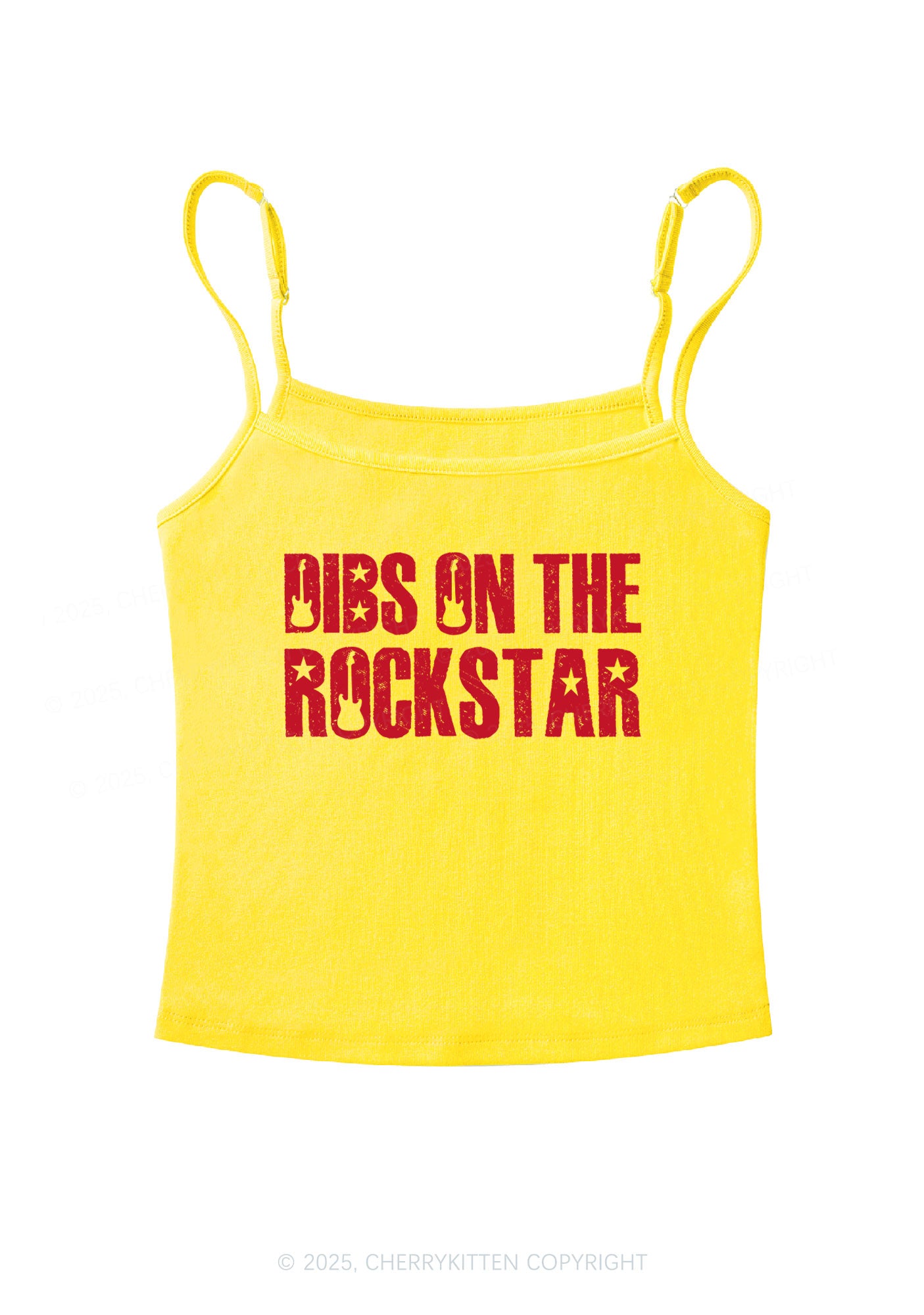 Dibs On The Rockstar Y2K Spaghetti Strap Cami Cherrykitten