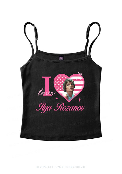 I Love IR HR Y2K Spaghetti Strap Cami Cherrykitten