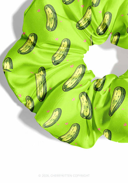Green Pickle Y2K Hair Scrunchie Cherrykitten