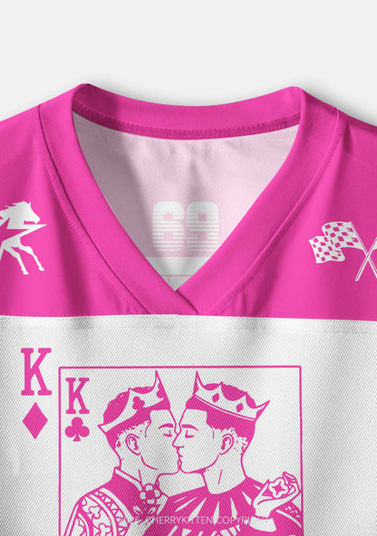 Hot Pink Gay King Pride Y2K Crop Sport Jersey Shirts Cherrykitten