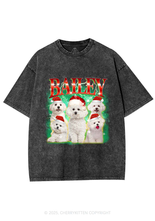 Custom Christmas Puppy Y2K Shirts Washed Tee Cherrykitten