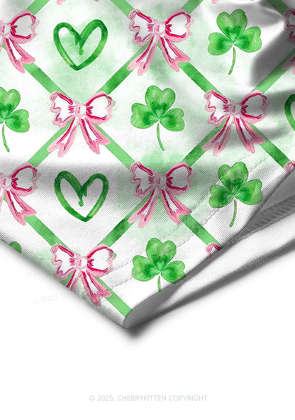 Shamrock Pink Bows St Patricks Y2K Print Men Boxer Briefs Cherrykitten