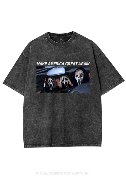 Halloween Ghost Make America Great Again Y2K Shirts Washed Tee Cherrykitten