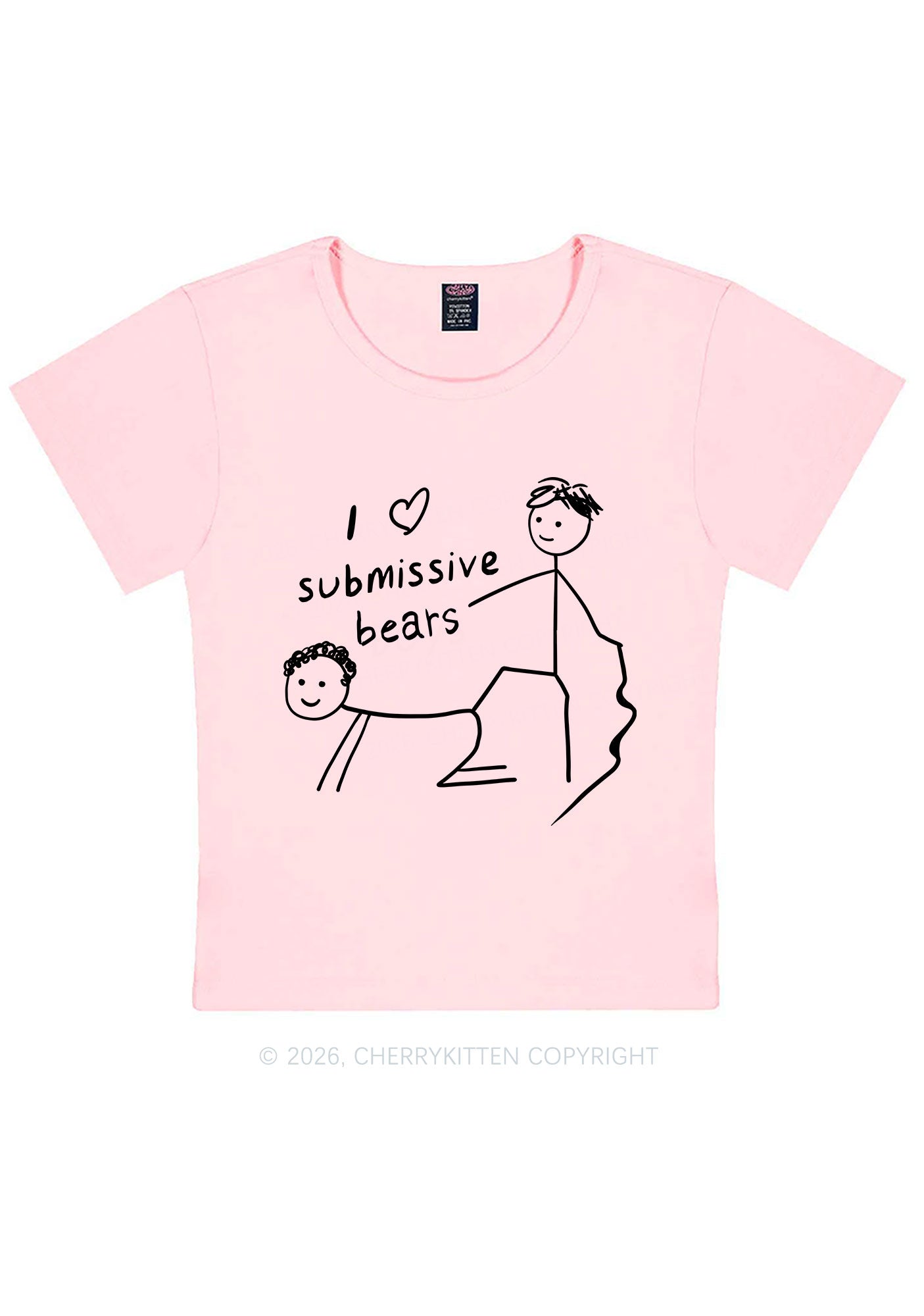 I Love S Bears Y2K Baby Tee Cherrykitten