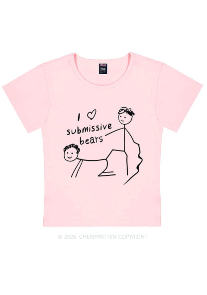 I Love S Bears Y2K Baby Tee Cherrykitten