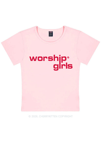 Worship Girls Pride Y2K Baby Tee Cherrykitten