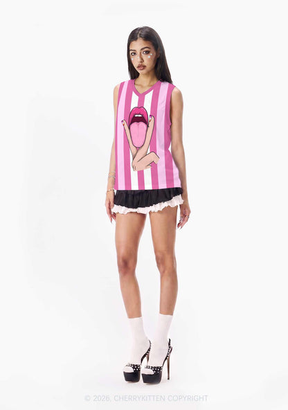 Lesbian Nails Lips Pride Y2K Sport Jersey Tank Cherrykitten