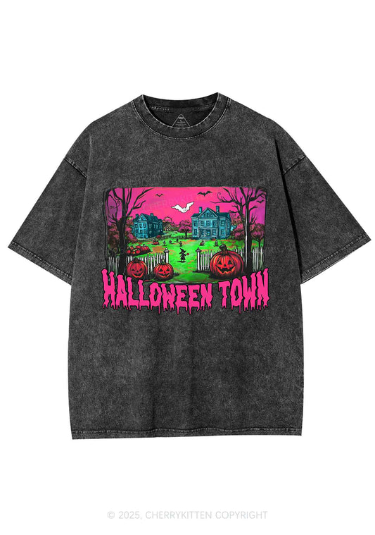 Halloween Pumpkin Town Y2K Shirts Washed Tee Cherrykitten
