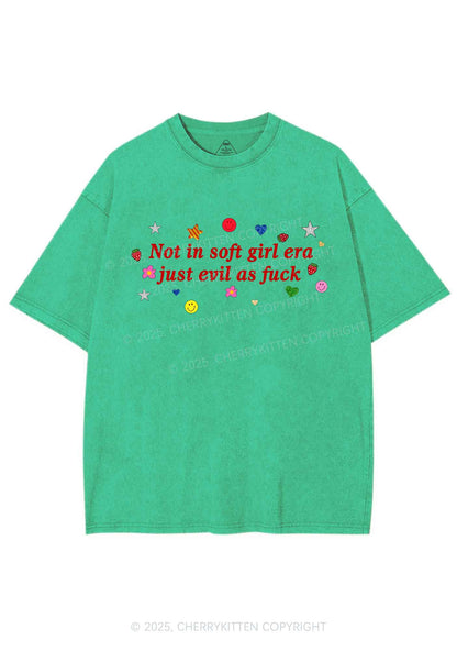 Not In Soft Girl Era Y2K Shirts Washed Tee Cherrykitten