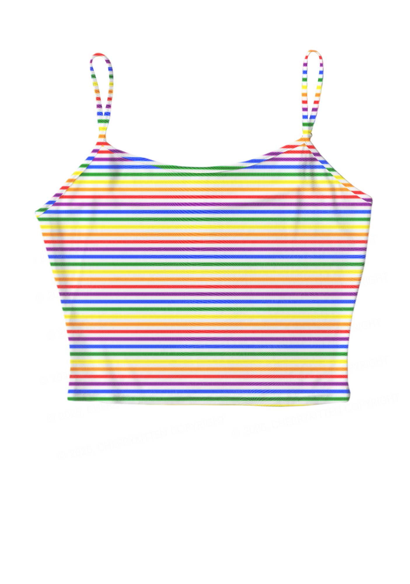 Rainbow Stripes Pride Y2K Mesh Cami Tank Cherrykitten
