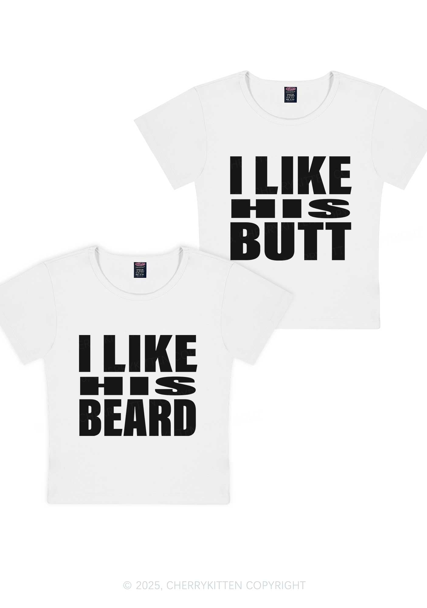 I Like His Beard Y2K Valentine's Day Baby Tee Cherrykitten