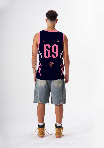 Pink Black Gay King Pride Y2K Sport Jersey Tank Cherrykitten