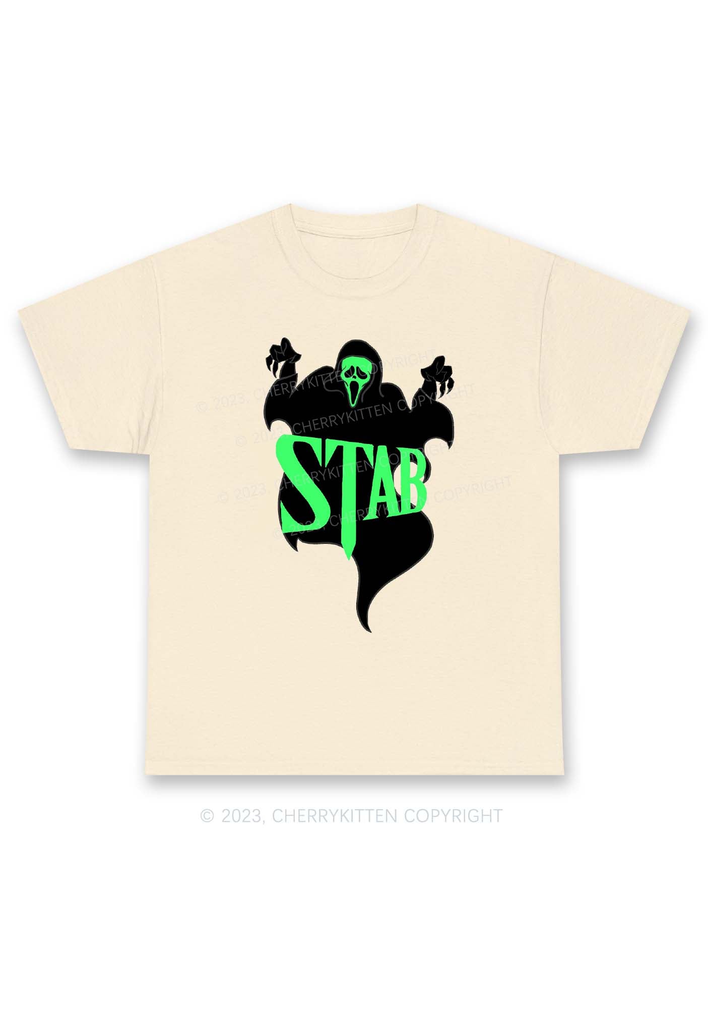 Stab Ghost Halloween Y2K Chunky Shirt Cherrykitten