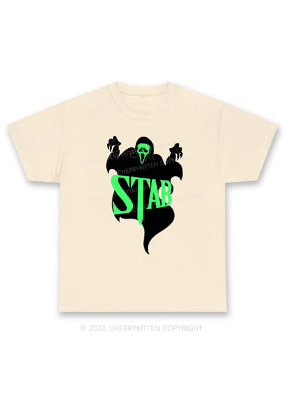 Stab Ghost Halloween Y2K Chunky Shirt Cherrykitten