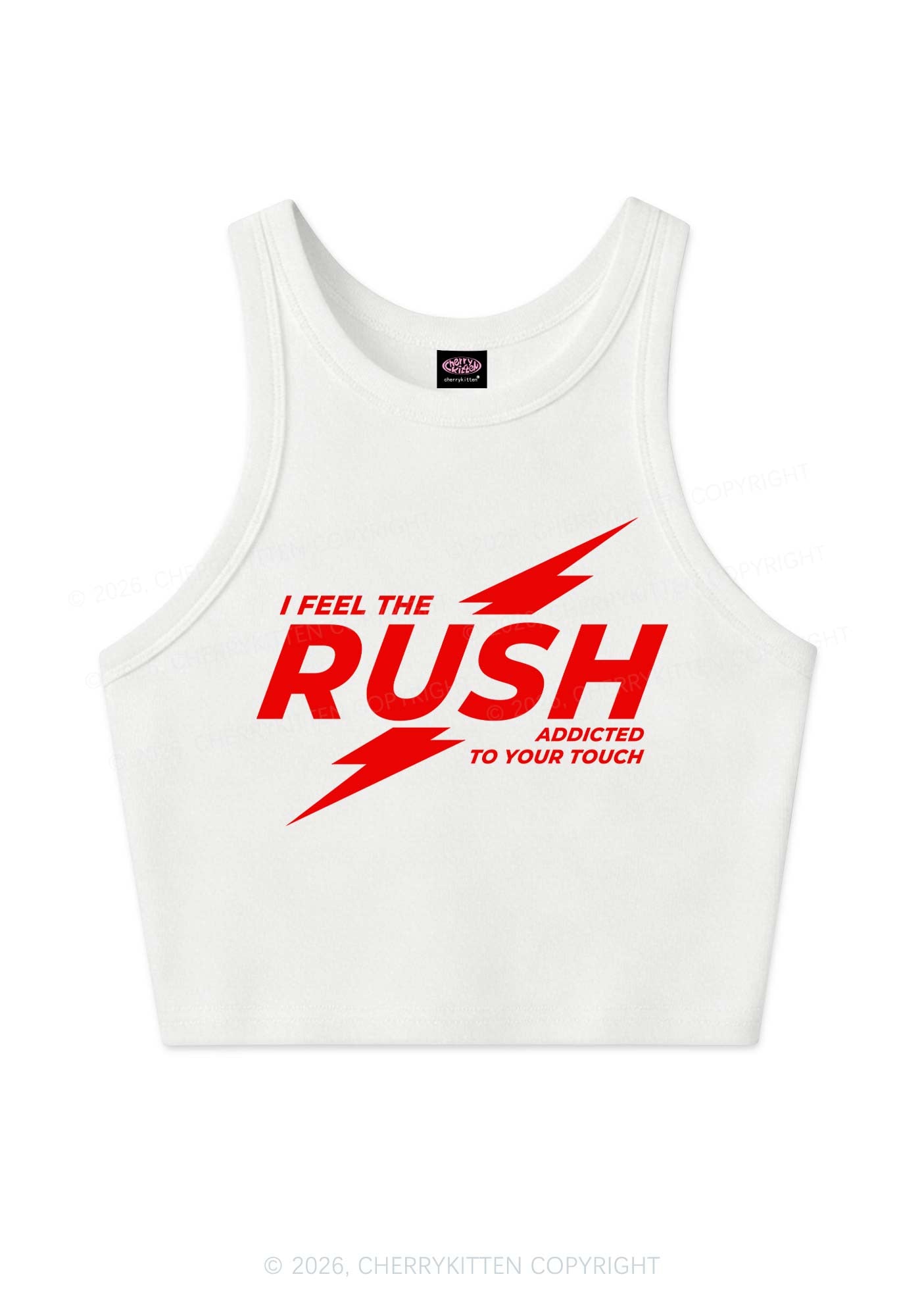 I Feel The Rush Y2K Crop Tank Top Cherrykitten