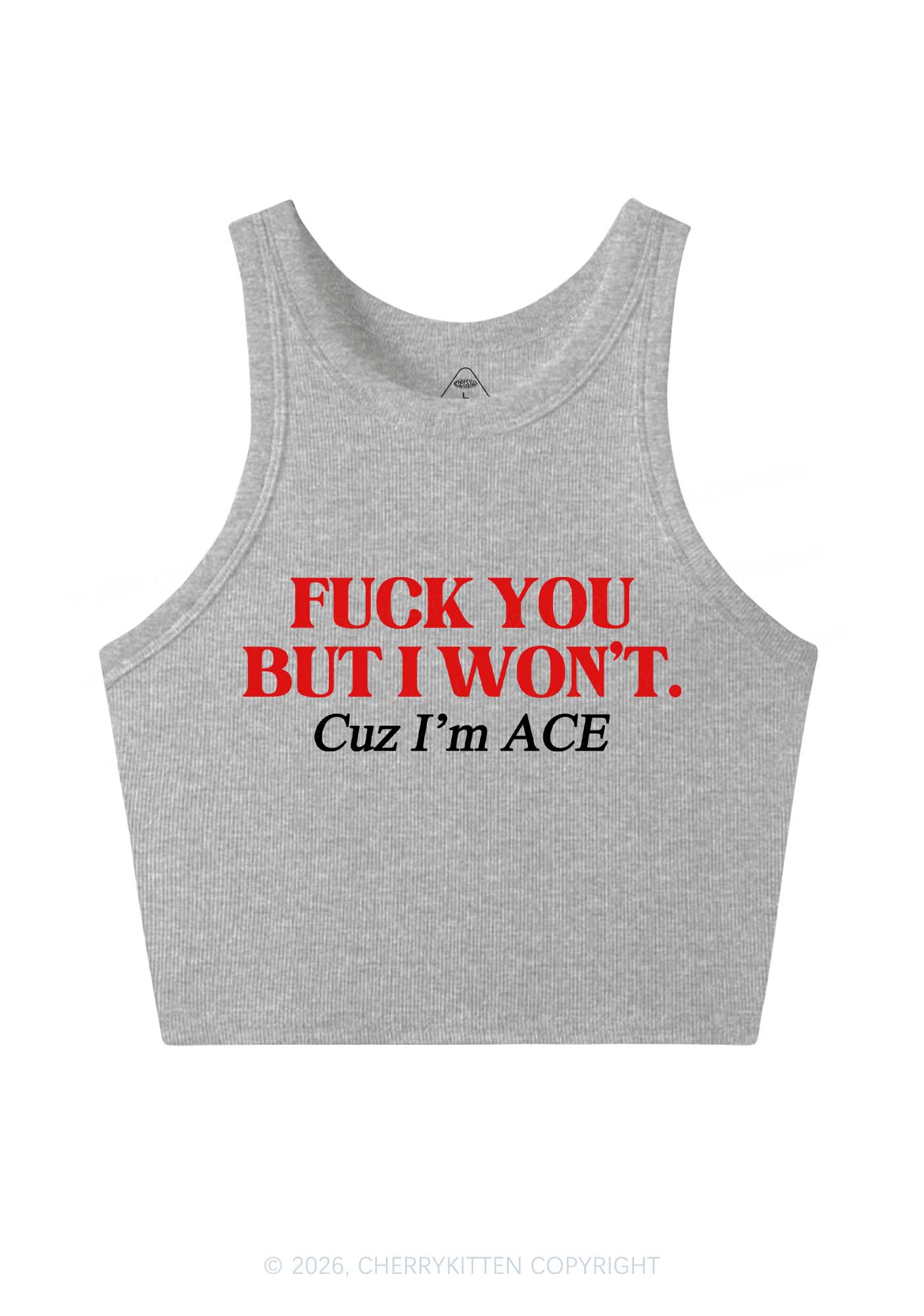 Fxxk You Cuz Im Ace Pride Y2K Crop Tank Top Cherrykitten