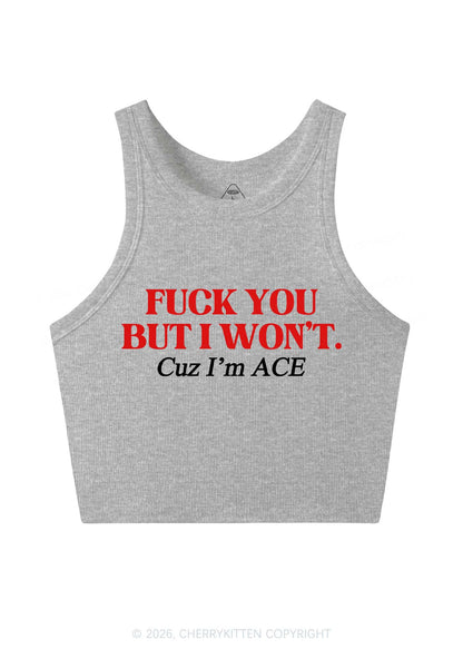 Fxxk You Cuz Im Ace Pride Y2K Crop Tank Top Cherrykitten