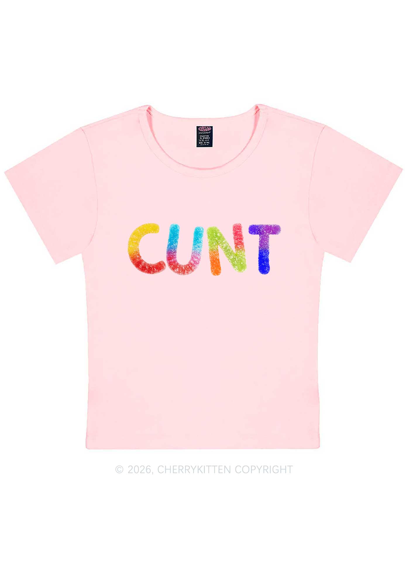 Rainbow Candy Cxxt Pride Y2K Baby Tee Cherrykitten