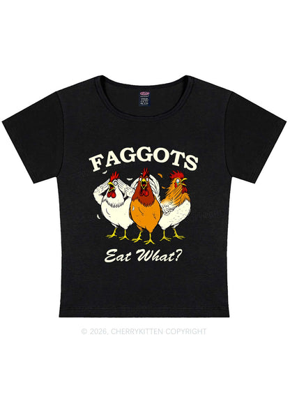 Faggots Eat What Pride Y2K Baby Tee Cherrykitten
