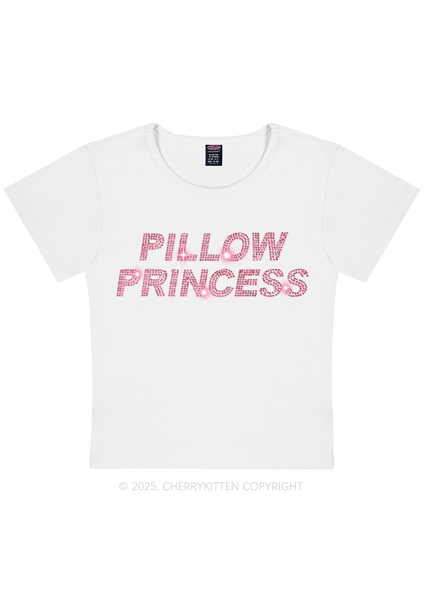 Rhinestone Pillow Princess Y2K Baby Tee Cherrykitten