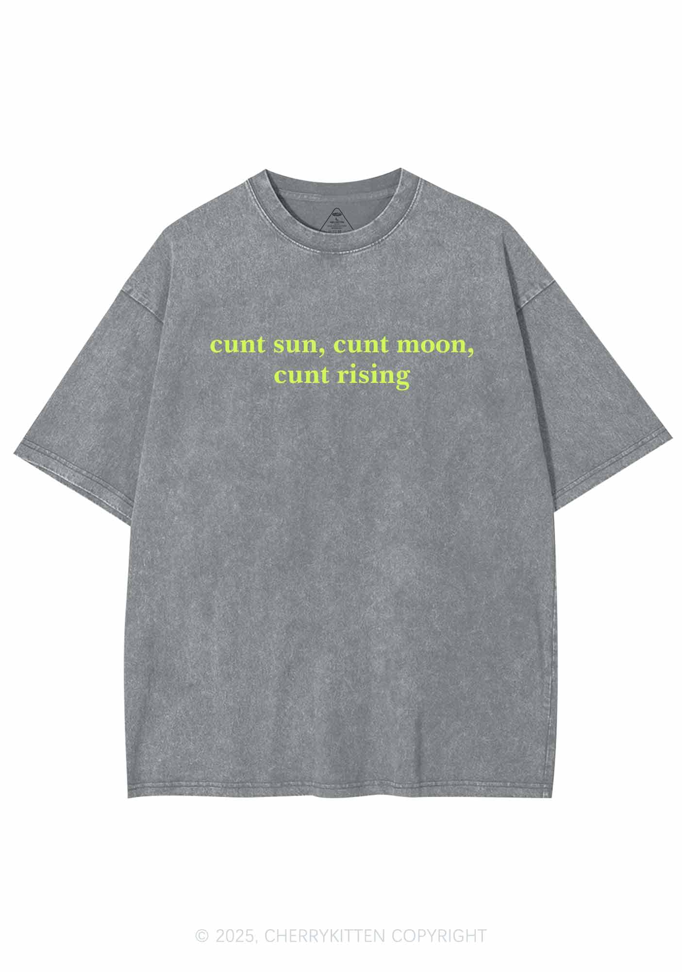 Sun Moon Rising Y2K Shirts Washed Tee Cherrykitten