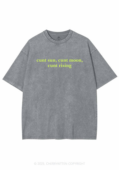 Sun Moon Rising Y2K Shirts Washed Tee Cherrykitten