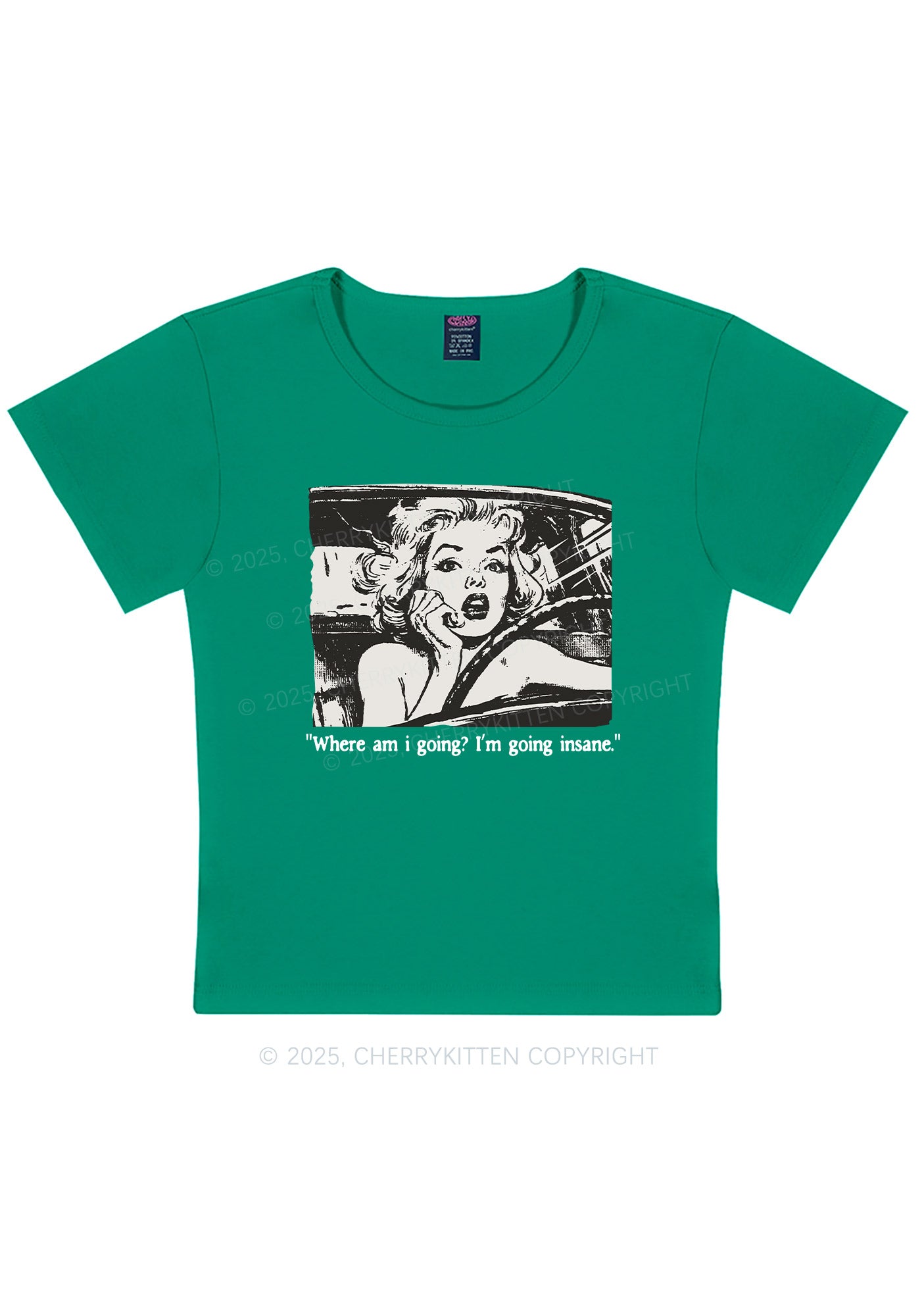 Woman Going Insane Y2K Baby Tee Cherrykitten