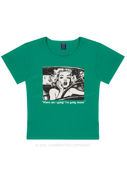 Woman Going Insane Y2K Baby Tee Cherrykitten