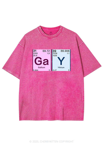Gay Periodic Table Elements Pride Y2K Shirts Washed Tee Cherrykitten