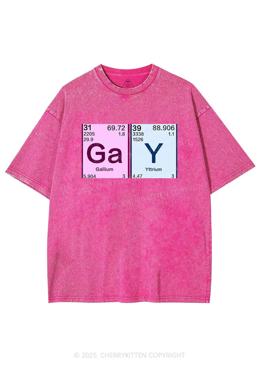 Gay Periodic Table Elements Pride Y2K Shirts Washed Tee Cherrykitten
