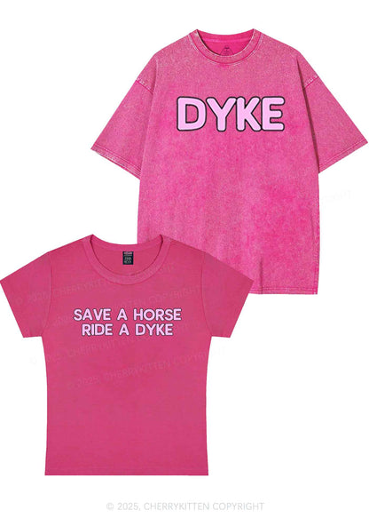 Save Horse Ride Dyke Y2K Valentine's Day Couple Shirt Cherrykitten