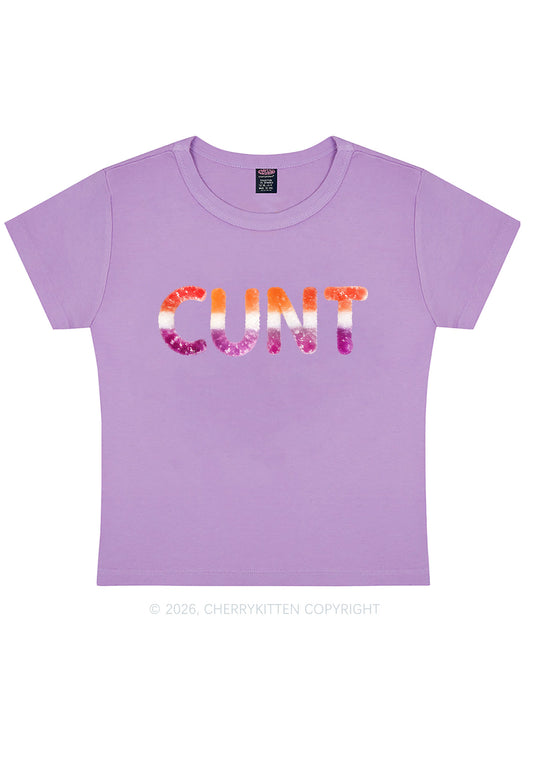 Lesbian Candy Cxxt Pride Y2K Baby Tee Cherrykitten