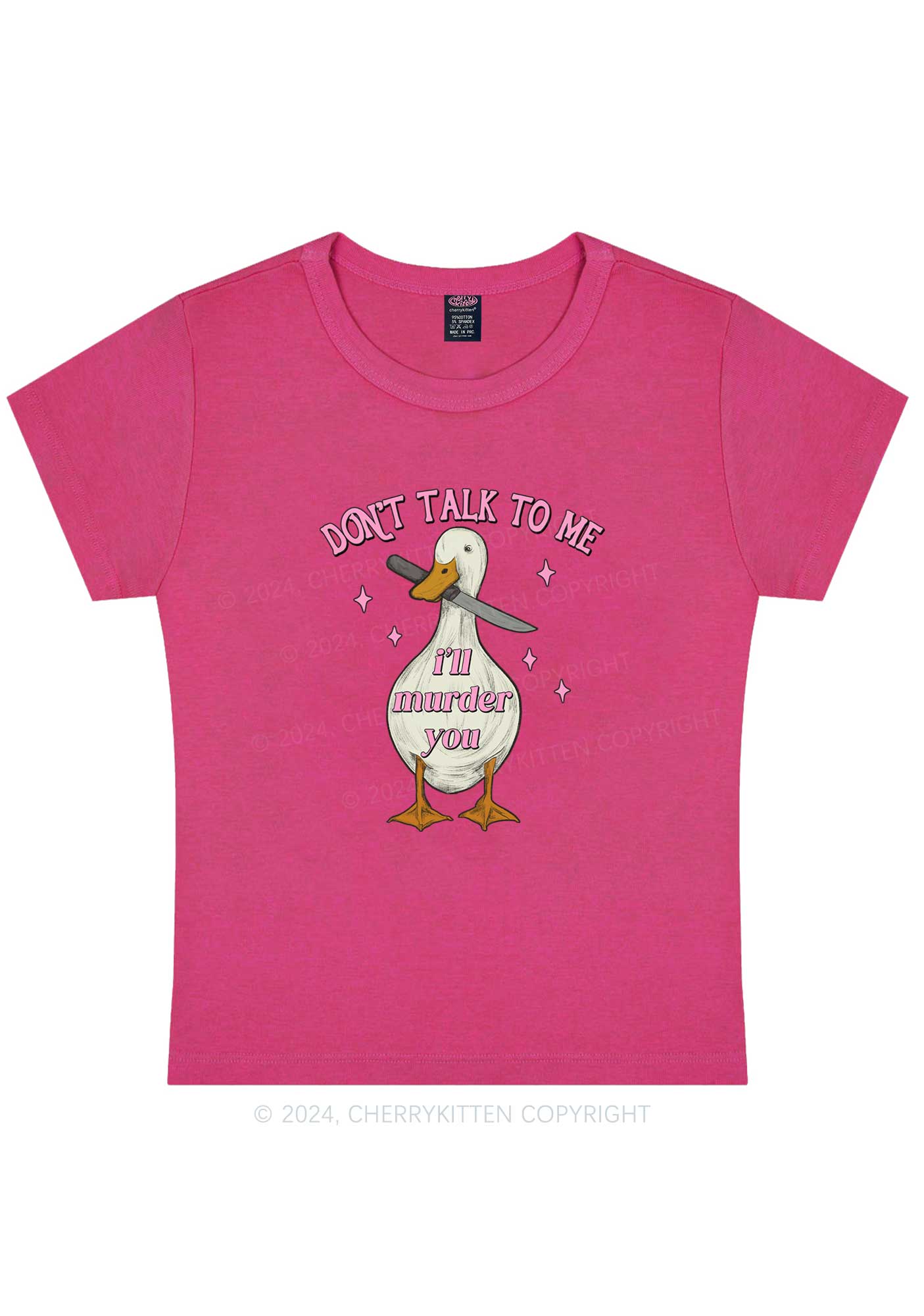 Curvy I'll Murder You Y2K Baby Tee Cherrykitten
