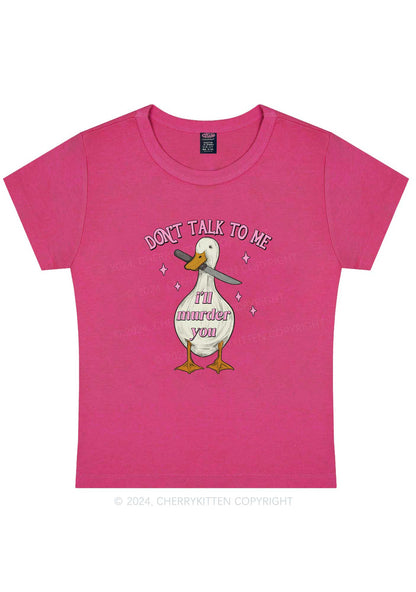 Curvy I'll Murder You Y2K Baby Tee Cherrykitten