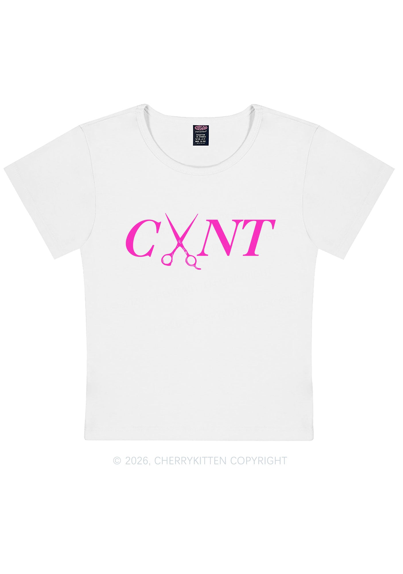 Pink Scissors Cxxt Pride Y2K Baby Tee Cherrykitten
