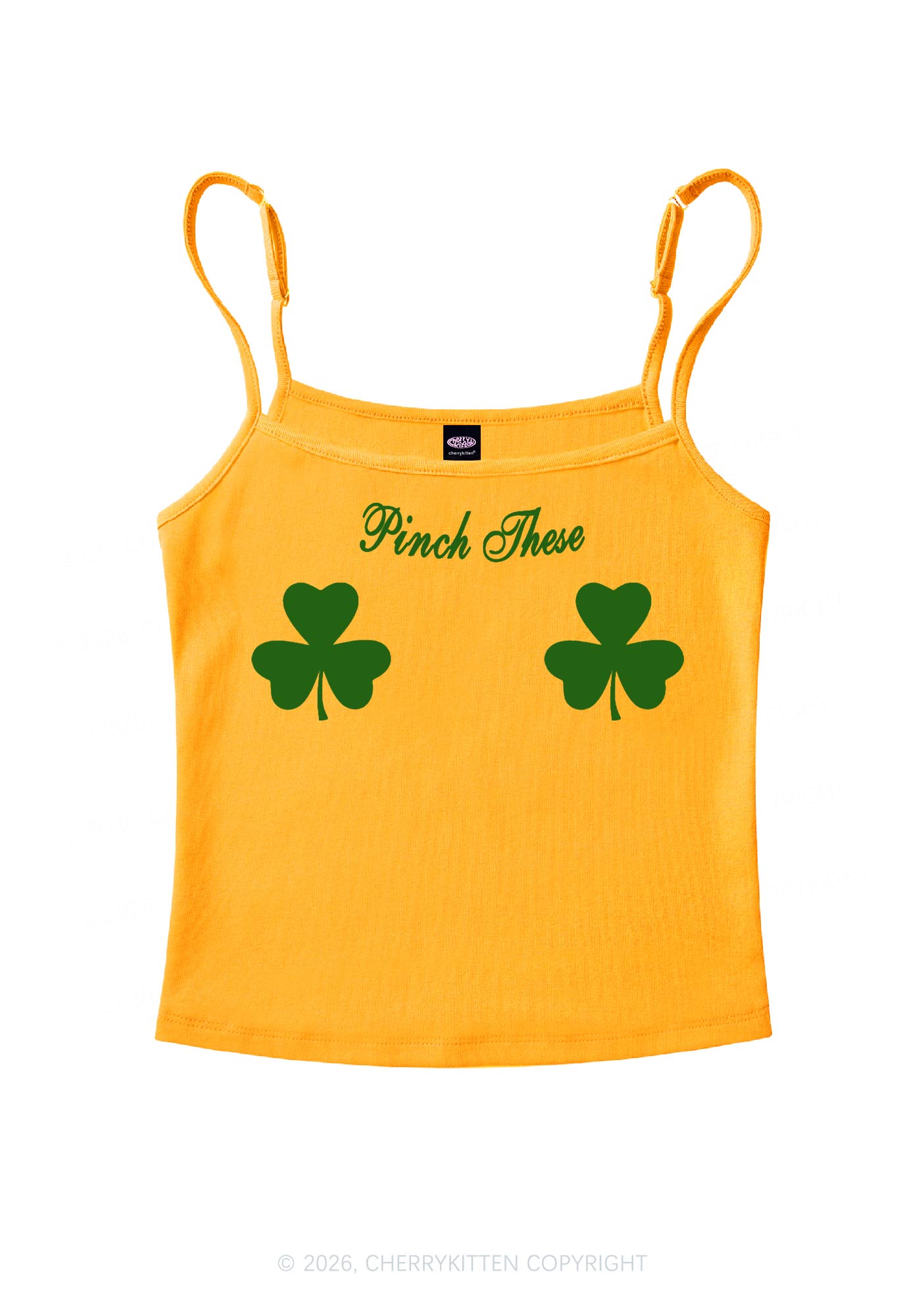 Pinch These St Patricks Y2K Spaghetti Strap Cami Cherrykitten