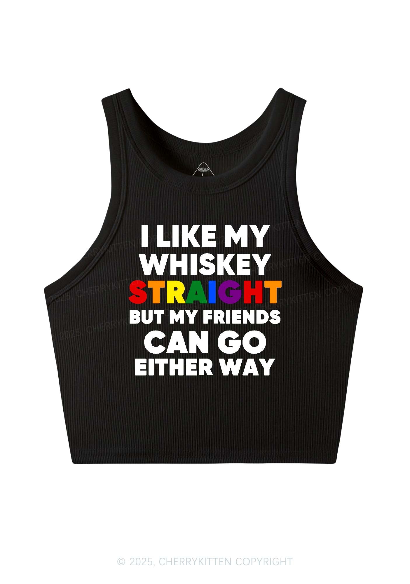 I Like Straight Pride Y2K Crop Tank Top Cherrykitten