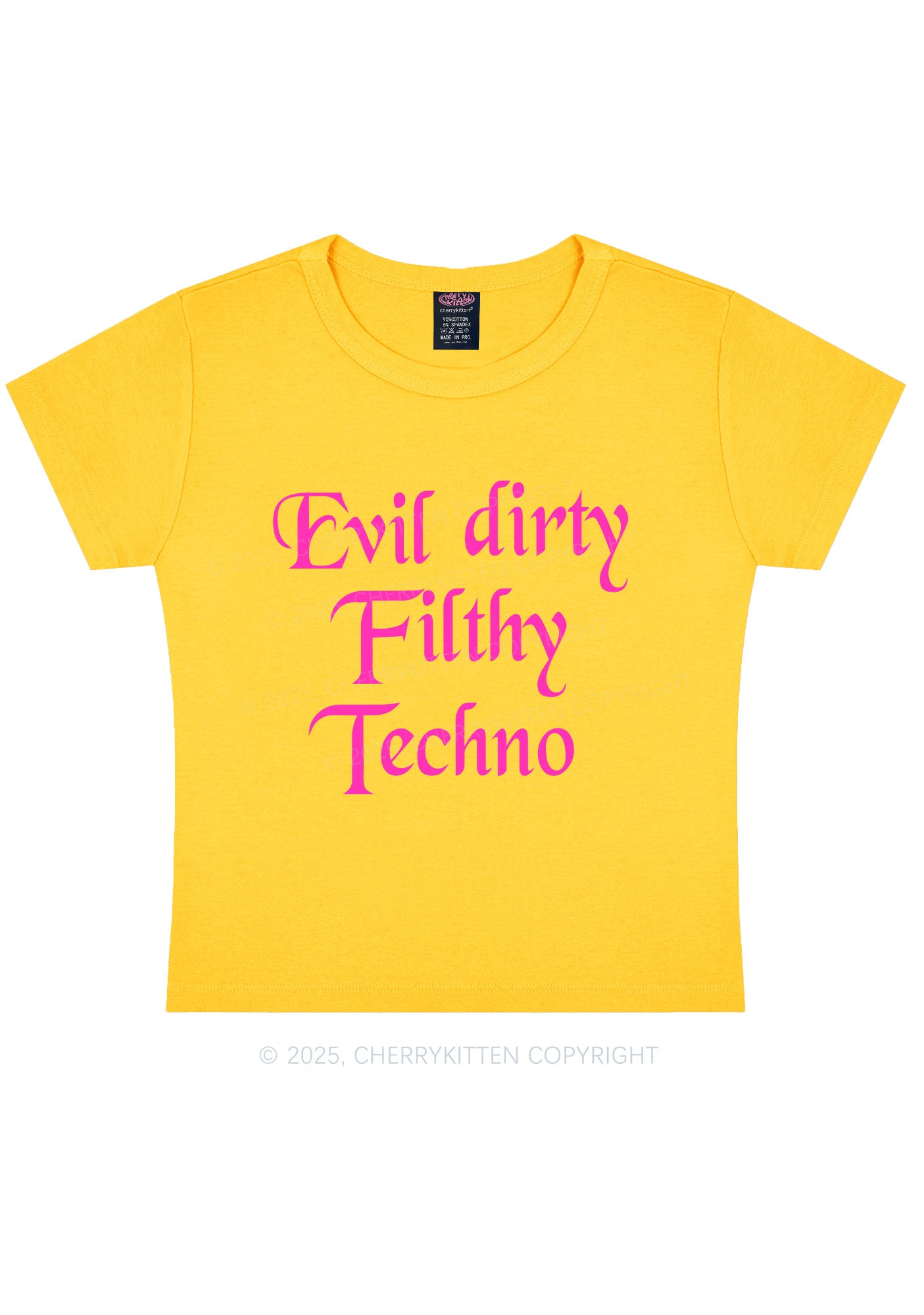 Evil Dirty Filthy Techno Y2K Baby Tee Cherrykitten