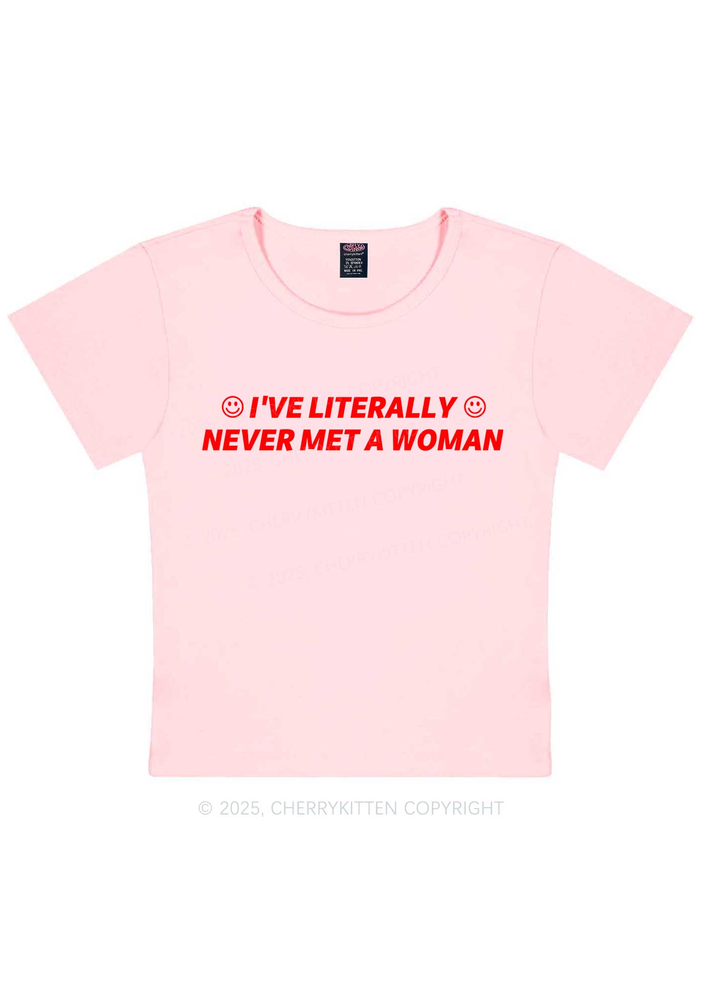 Never Met Woman Pride Y2K Baby Tee Cherrykitten