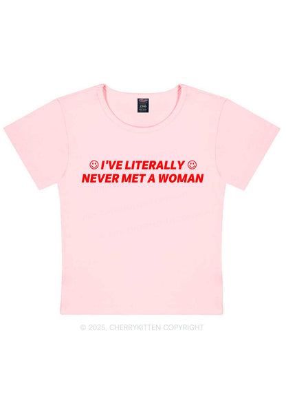 Never Met Woman Pride Y2K Baby Tee Cherrykitten