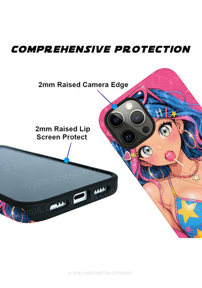 Kawaii Manga Lollipop Girl Y2K Phone Case Cherrykitten