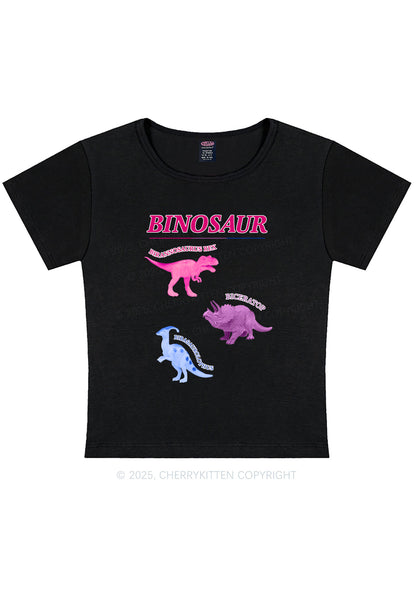 Binosaur Pride Y2K Baby Tee Cherrykitten