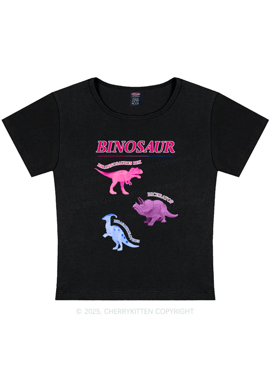 Binosaur Pride Y2K Baby Tee Cherrykitten