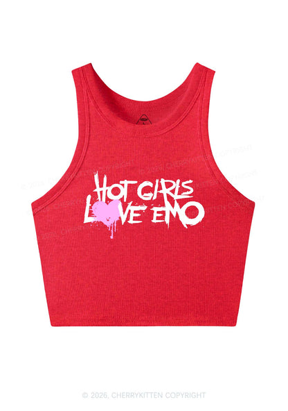 Hot Girls Love Emo Y2K Crop Tank Top Cherrykitten