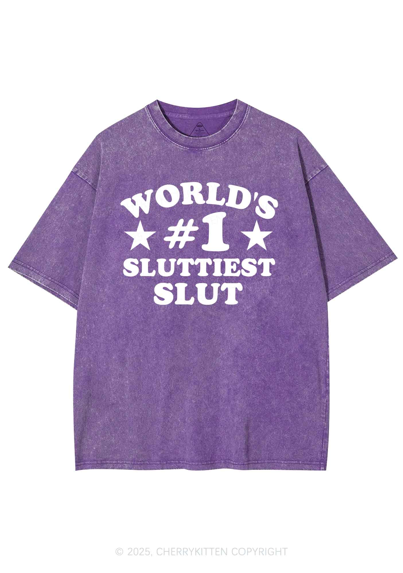 Worlds First Slxttiest Slxt Y2K Shirts Washed Tee Cherrykitten