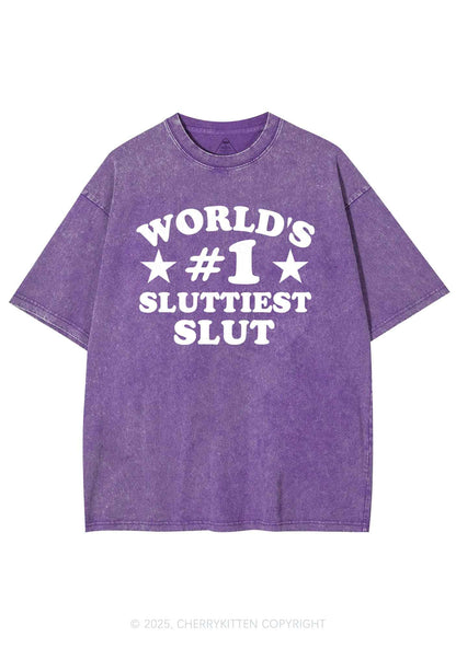 Worlds First Slxttiest Slxt Y2K Shirts Washed Tee Cherrykitten