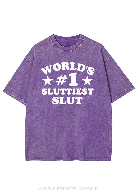 Worlds First Slxttiest Slxt Y2K Shirts Washed Tee Cherrykitten