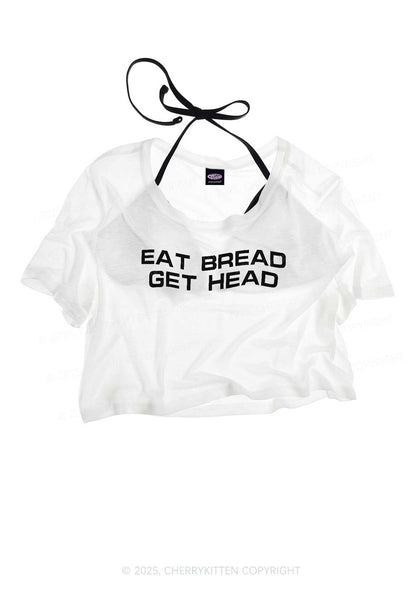 Eat Bread Get Head Y2K Sheer Crop Tee Cherrykitten