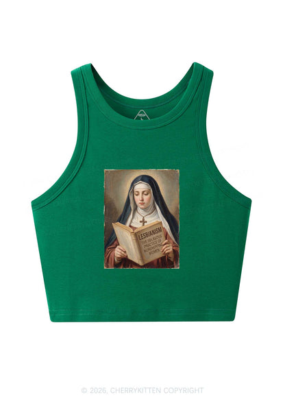 Lesbianism Nun Pride Y2K Crop Tank Top Cherrykitten