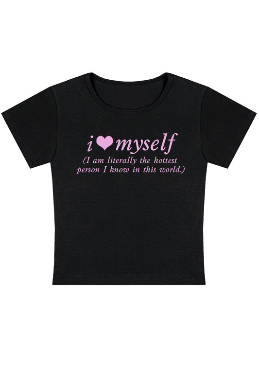 I Love Myself The Hottest Person Y2K Baby Tee